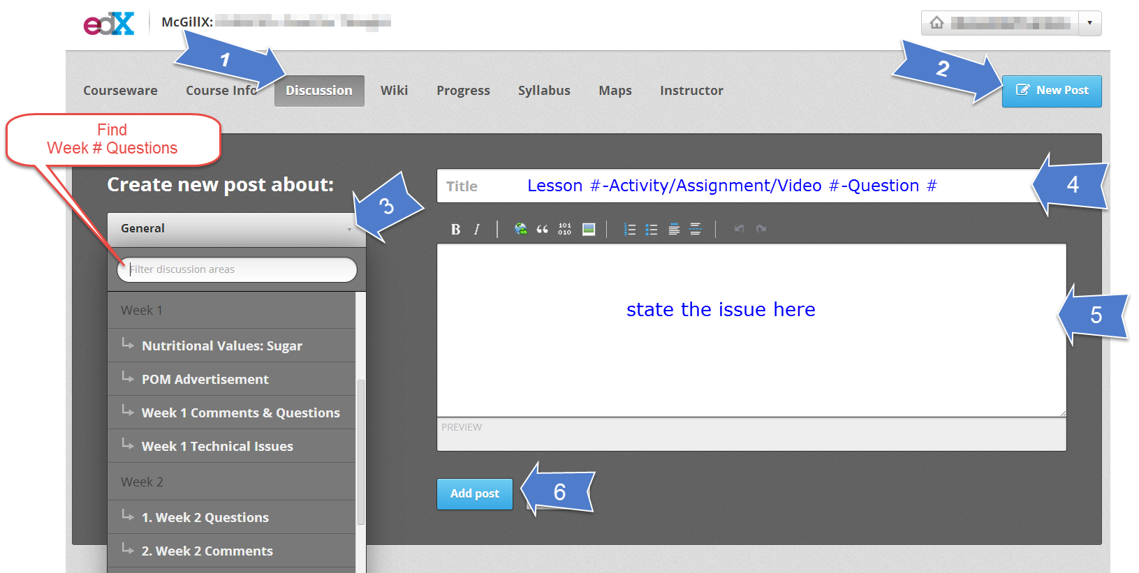content issues directions