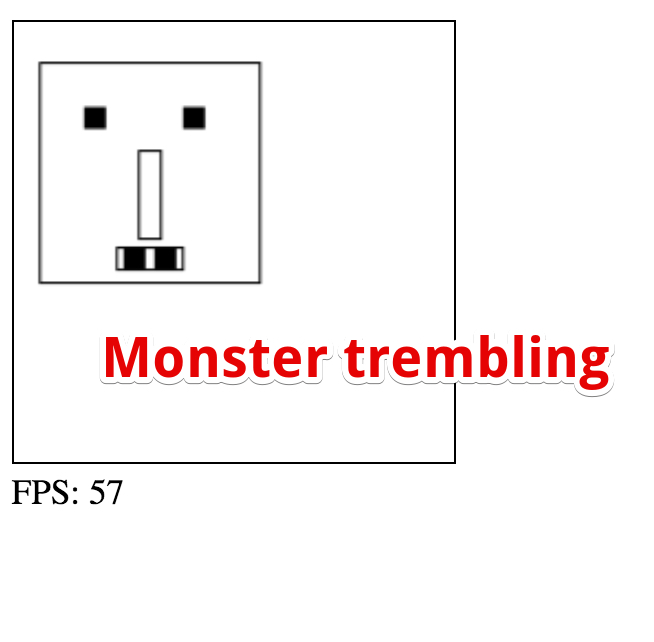 Screenshot of a trembling monster in a 60 f/s animation