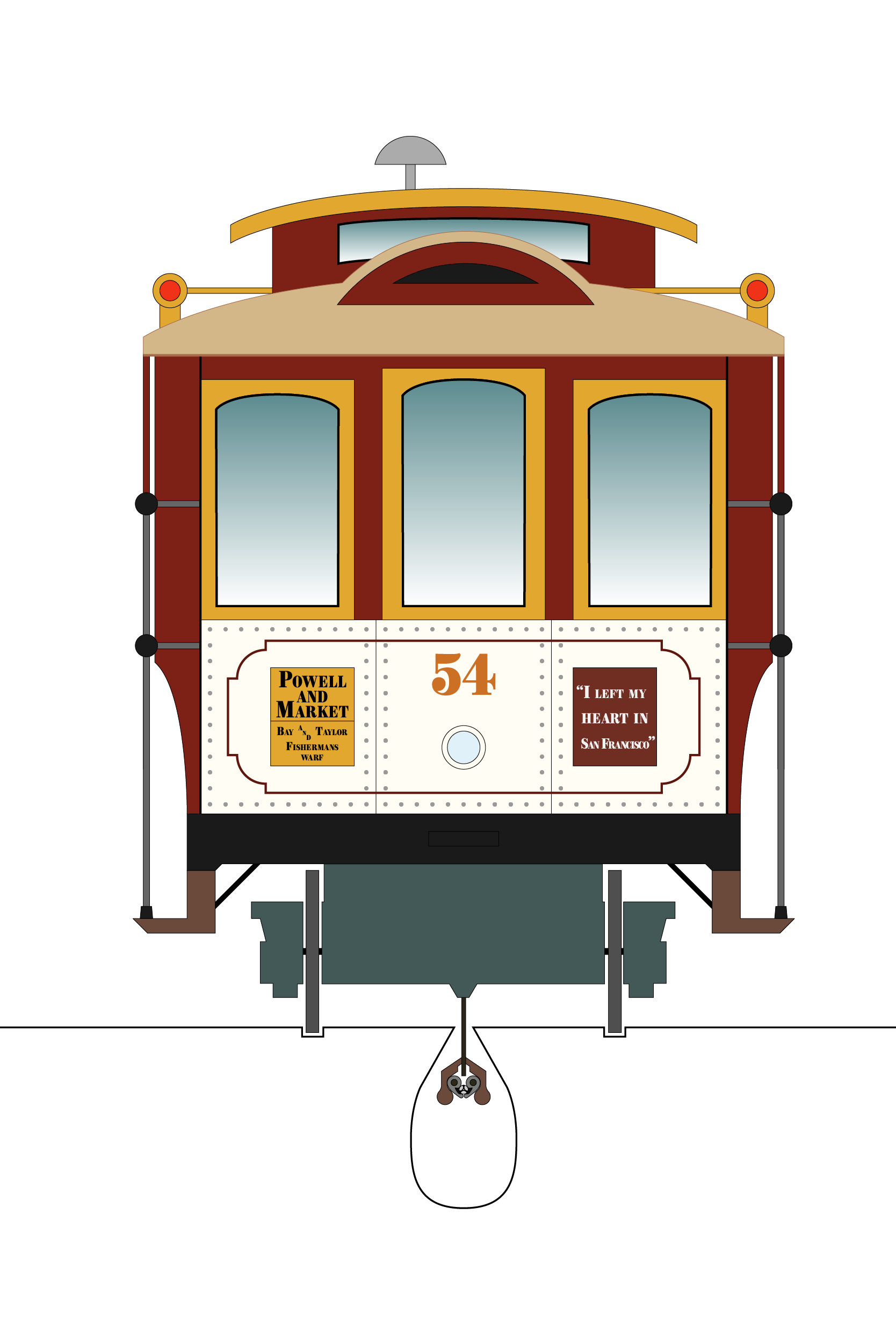 Illustration San Francisco cable car