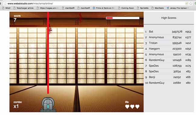 a "kill the ninja game"