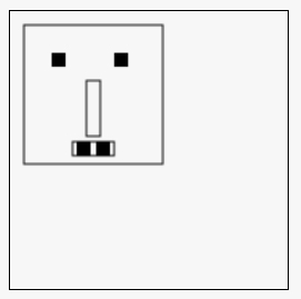 Small monster drawn in a canvas