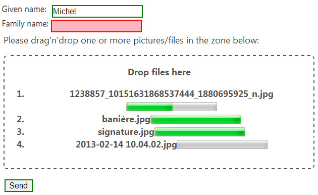 example 2 of file uploads, uses drag'n'drop