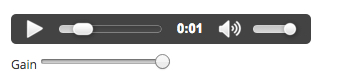 audio player with gain