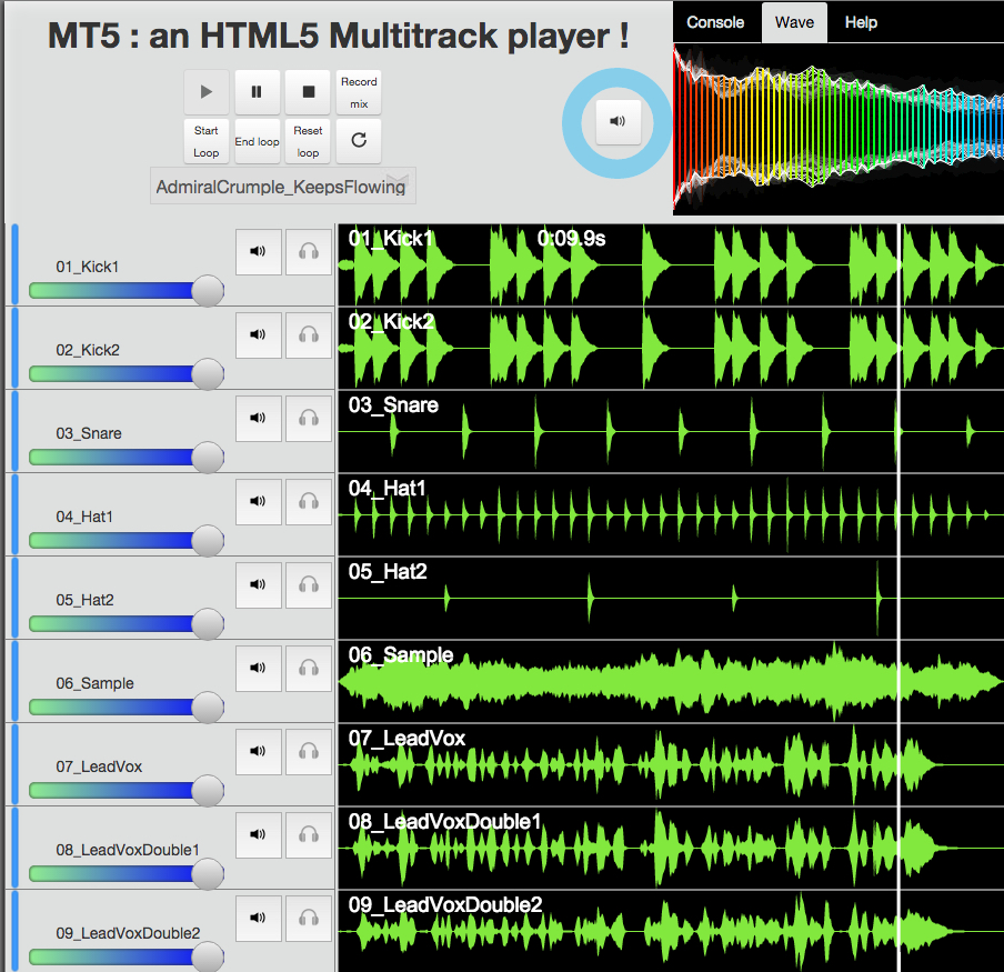 Screenshot of MT5 a multitrack player
