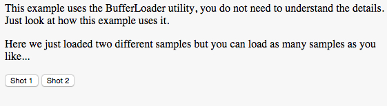Example that loads two sounds and create two buttons for playing them