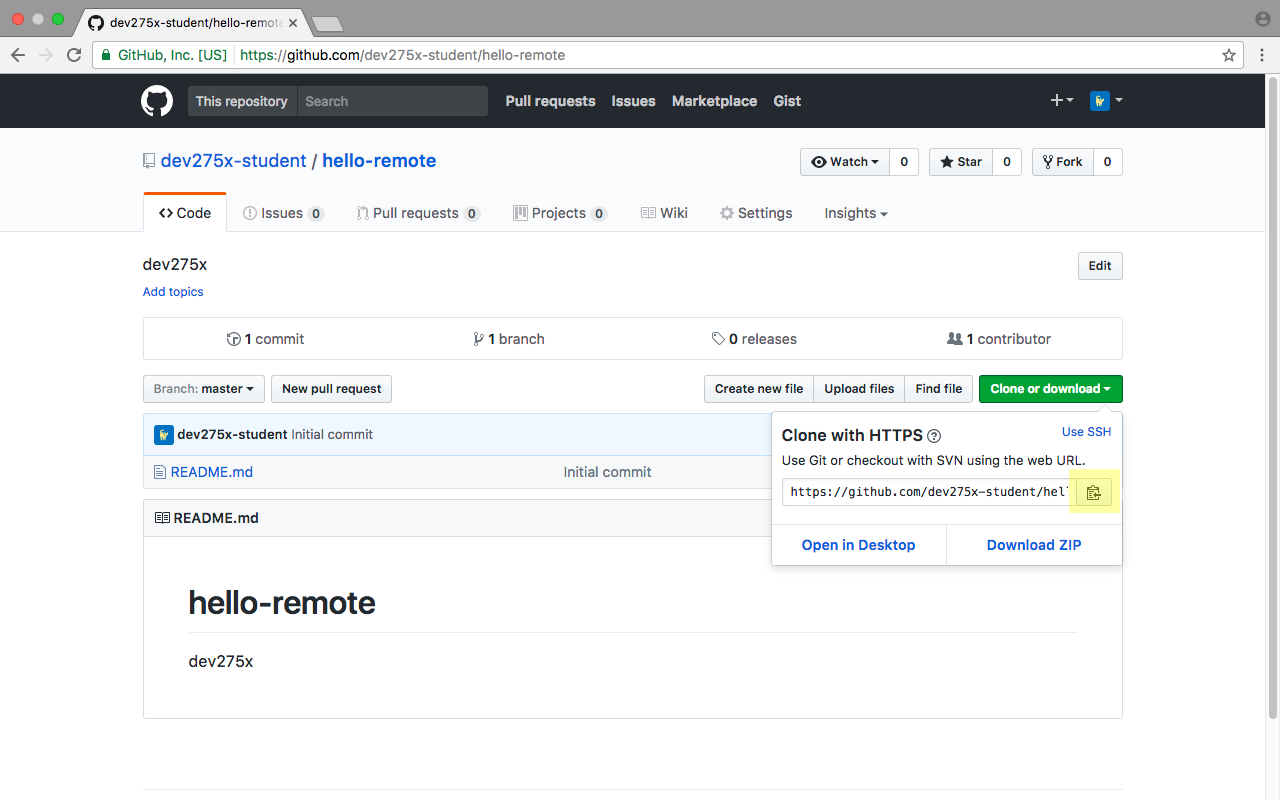 GitHub clone dialog