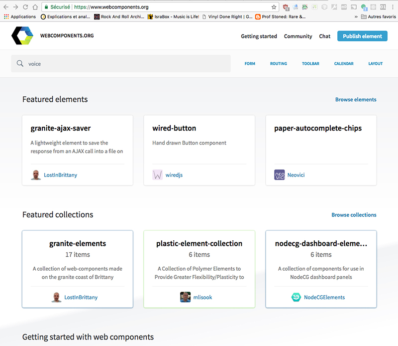 webcomponents.org home page