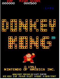A screenshot of a DHTML / Javascript Donkey Kong from 1998