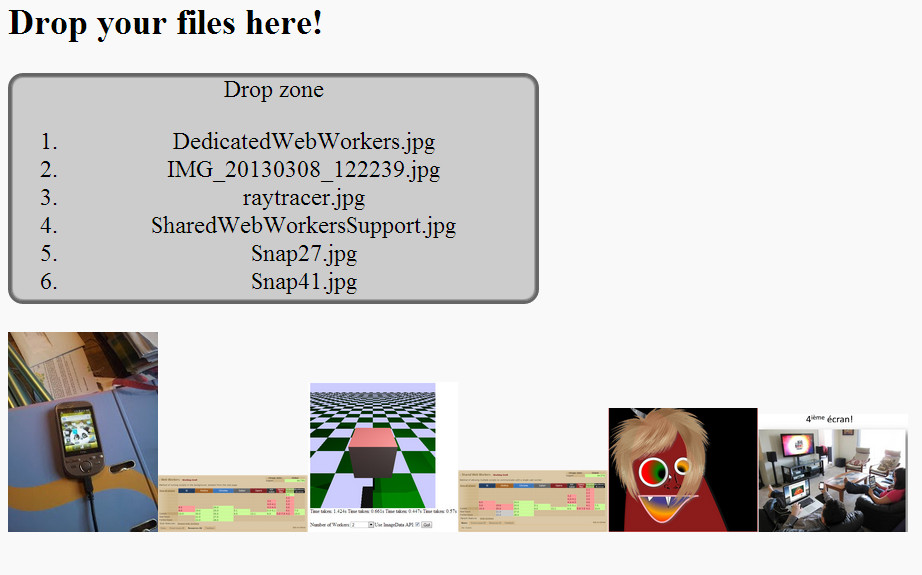 Drag’n’drop images example HTML game