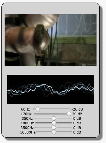 Video player + equalizer + waveform visualization