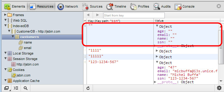 devtools show that a customer has been removed once clicked on the remove customer button